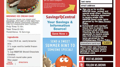M&M's CVS Promotional Website