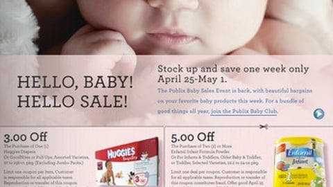 Publix 'Hello Baby' One-Sheet