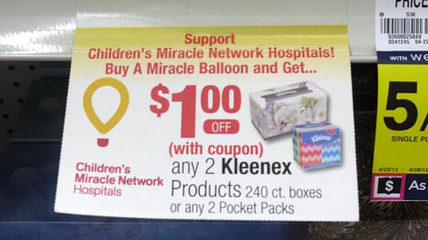 Rite Aid Kleenex 'Miracle Balloon' Shelf Sign
