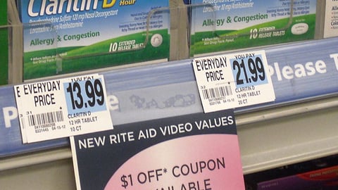 Rite Aid 'Video Values' Claritin-D Shelf Sign
