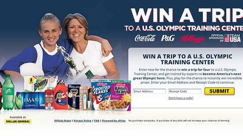 Dollar General Olympics Sweeps Entry Page
