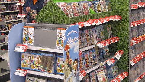 Target 'Hopping Good Movies' Endcap