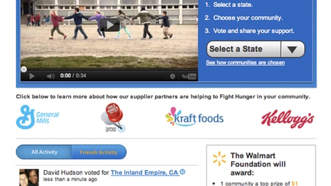 Walmart 'Fighting Hunger Together' Facebook Page