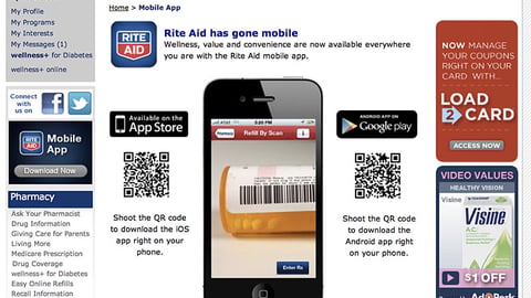 RiteAid.com 'Mobile App' Page