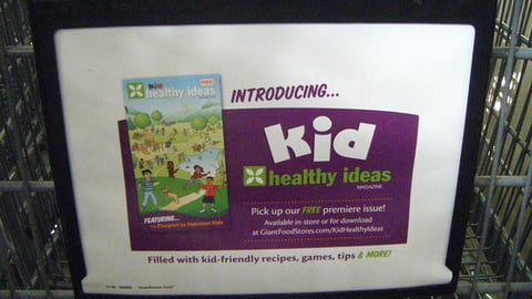 Giant-Carlisle 'Kid Healthy Ideas' Shopping Cart Sign