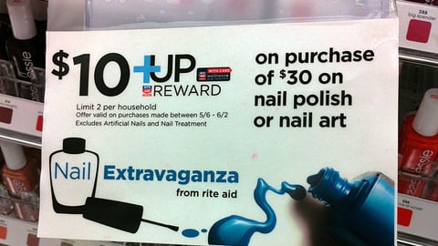 Rite Aid 'Nail Extravaganza' Incentive Shelf Sign
