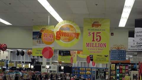 Acme 'Sizzlin' Summer Giveaway' Ceiling Signs