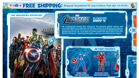 Toys "R" Us 'Avengers' Microsite