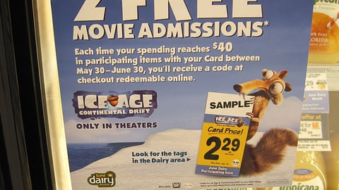 Safeway 'Free Movie Admissions' Cooler Cling