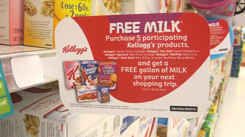 Kellogg's 'Free Milk' Shelf Talker
