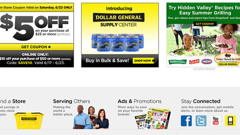 Dollar General 'Gather 'Round the Grill' Home Page Ad