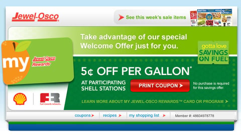 Jewel-Osco 'Fuel Rewards' Email