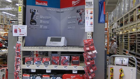 Home Depot 'Free Battery' Endcap