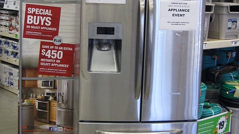 Home Depot 'Red White and Blue' Stanchion Sign