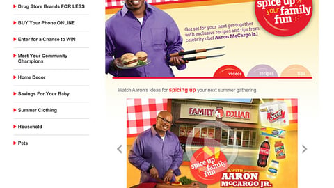 Family Dollar 'Spice Up' Microsite
