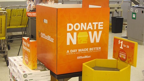 OfficeMax 'A Day Made Better' Donation Bins