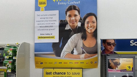 Dollar General 'My Teacher, My Hero' Poster