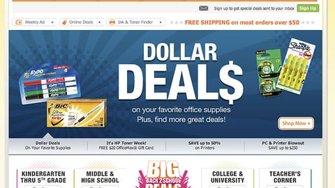 OfficeMax 'Dollar Deals' Carousel Ad