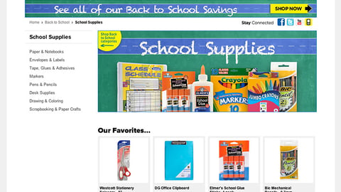 Dollar General 'School Supplies' Landing Page