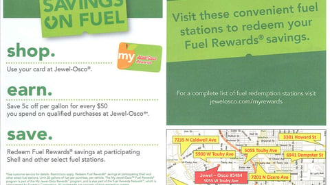 Jewel-Osco 'Fuel Rewards' Handout