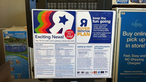 Toys "R" Us 'Rewards "R" Us' Checkout Sign