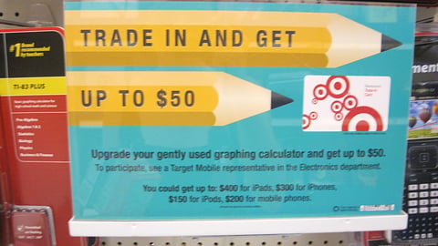 Target 'Trade In' Back-to-School Shelf Sign