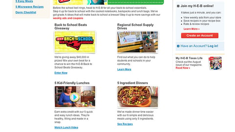 H-E-B 'Step It Up' Landing Page
