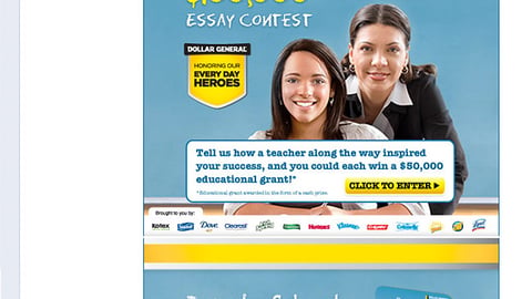 Dollar General 'My Teacher, My Hero' Facebook Applet