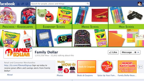 Family Dollar 'Back to School' Facebook Page