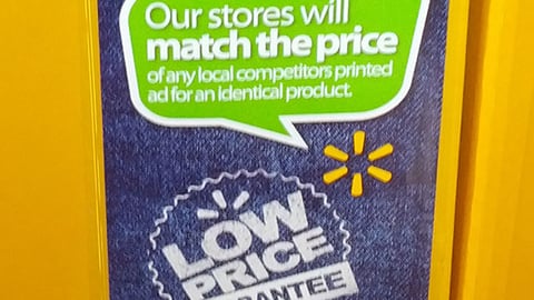 Walmart 'Low Price Guarantee' Sign