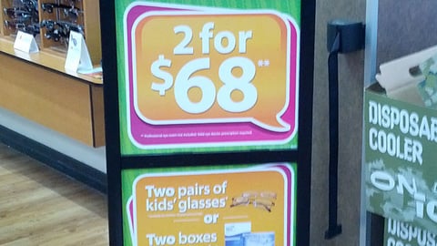 Walmart 'More School for Your Money' Eye Care Stanchion
