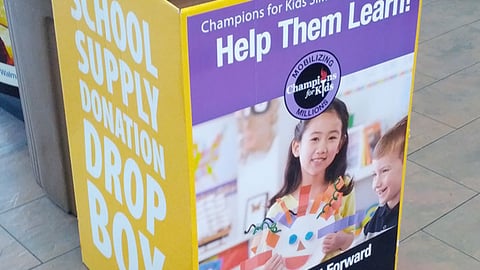 Elmer's 'Bag It Forward' Donation Box