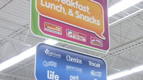 Walmart 'Breakfast, Lunch, & Snacks' Ceiling Banner