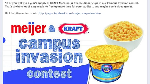 Meijer 'Campus Invasion' Facebook Update