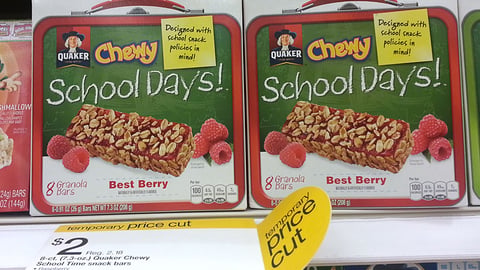 Quaker Chewy Target 'School Days' Packaging