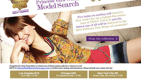 Kohl's Princess Vera Wang 'Model Search' Website
