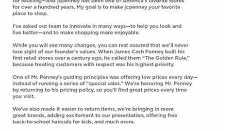 JCPenney 'Letter From Our CEO' Email