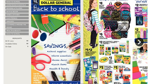 Dollar General 'Back to School' Digital Catalog