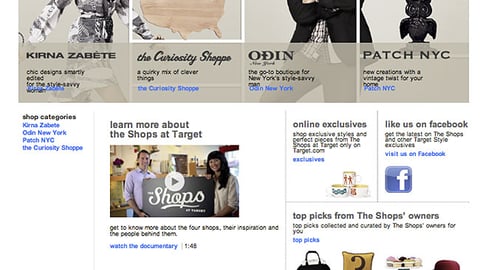 Target 'The Shops' Microsite