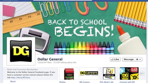 Dollar General 'Back to School' Facebook Graphic