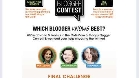 Macy's 'Blogger Contest' Facebook Tab