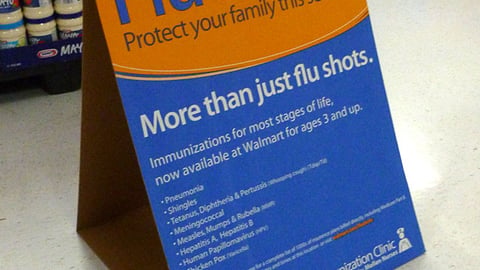 Walmart 'Flu Shots' A-Board