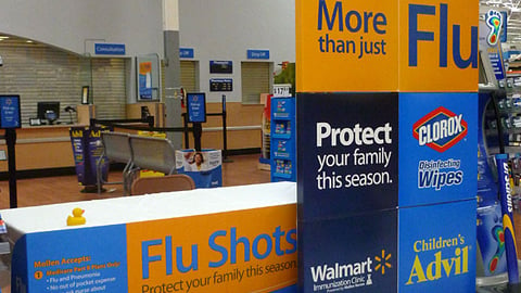 Walmart 'Flu Shots' Table Display