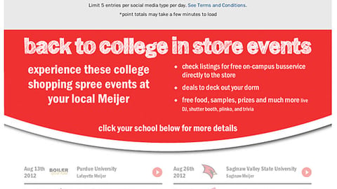 Meijer 'Campus Invasion' Facebook Applet
