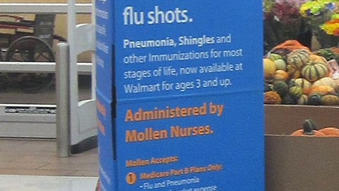 Walmart 'Flu Shots' Standee