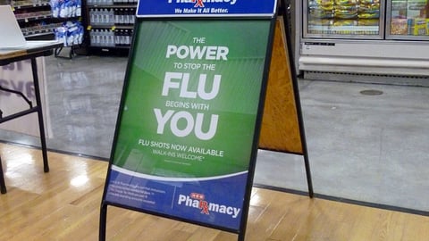 H-E-B 'Stop the Flu' A-Board