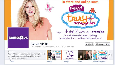 Babies "R" Us 'Truly Scrumptious' Facebook Page