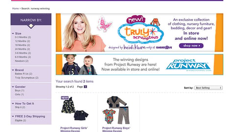 Babies "R" Us 'Truly Scrumptious' Webpage