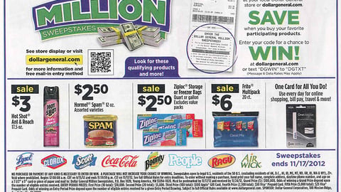 Dollar General 'Million Sweepstakes' Feature