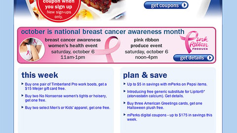Meijer 'Breast Cancer Awareness' Email Ad